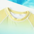 thumbnail image 5 of CAICJ98 Boys Gradient Rash Guard Swim Shirt Short Sleeve UPF+ 50 Sun Swimsuit Kids Bathing Suit for Boys Swimwear Water Shirts (Blue,10-11 Years), 5 of 8