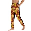 thumbnail image 3 of Kdxio Autumn Mosaic Maple Leaves Pattern Joggers,Sweatpants for Men with Pockets-Large, 3 of 5