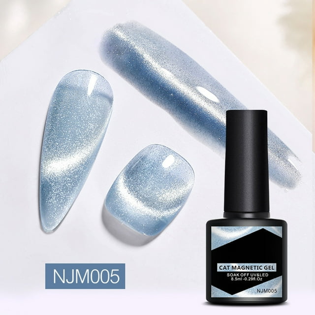 Esmalte de uñas en gel magnético para ojos, 8,5 ml, con purpurina holográfica, translúcido, para salón de uñas, ideal para usar en casa.