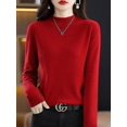 thumbnail image 1 of Suéter de cachemira 100 % lana para mujer, suéter de punto, jersey de cuello alto de manga larga, ropa de otoño e invierno, jersey cálido, 1 of 5