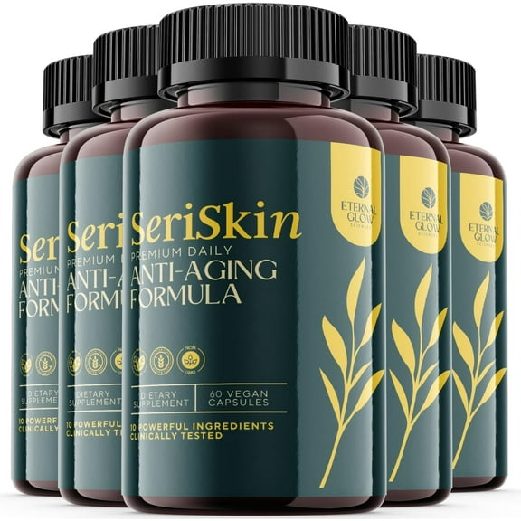 (5 Pack) Seriskin - Dietary Supplement Anti-Aging Pills and Ageless Skin Formula - Ingredients for All Skin Types (300 Capsules)
