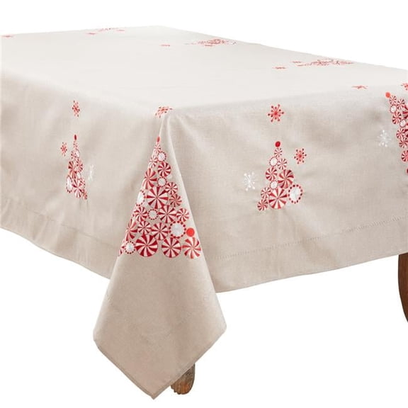 Saro Lifestyle Peppermint Christmas Tree Tablecloth