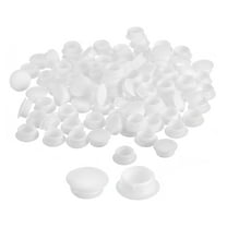 Uxcell 100Pack 12mm(15/32") Dia Plastic Screw Hole Plugs Thread Type Covers, White