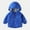 Blue, variant on Little Girls Boys Rain Jacket Long Sleeve Solid Color Windbreak Outerwear Coat Zip Up Hoodie Rain Jacket Raincoat