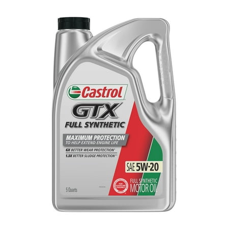 Castrol GTX Full Synthetic 5W-20 Motor Oil, 5 Quarts