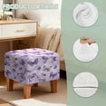 thumbnail image 7 of SCRAWLGOD Butterfly Print Violet Footstool Slipcover, Washable Footrest Sofa Slipcovers Comfortable Square Covers for Footstool with Stretch Bottom, 7 of 7