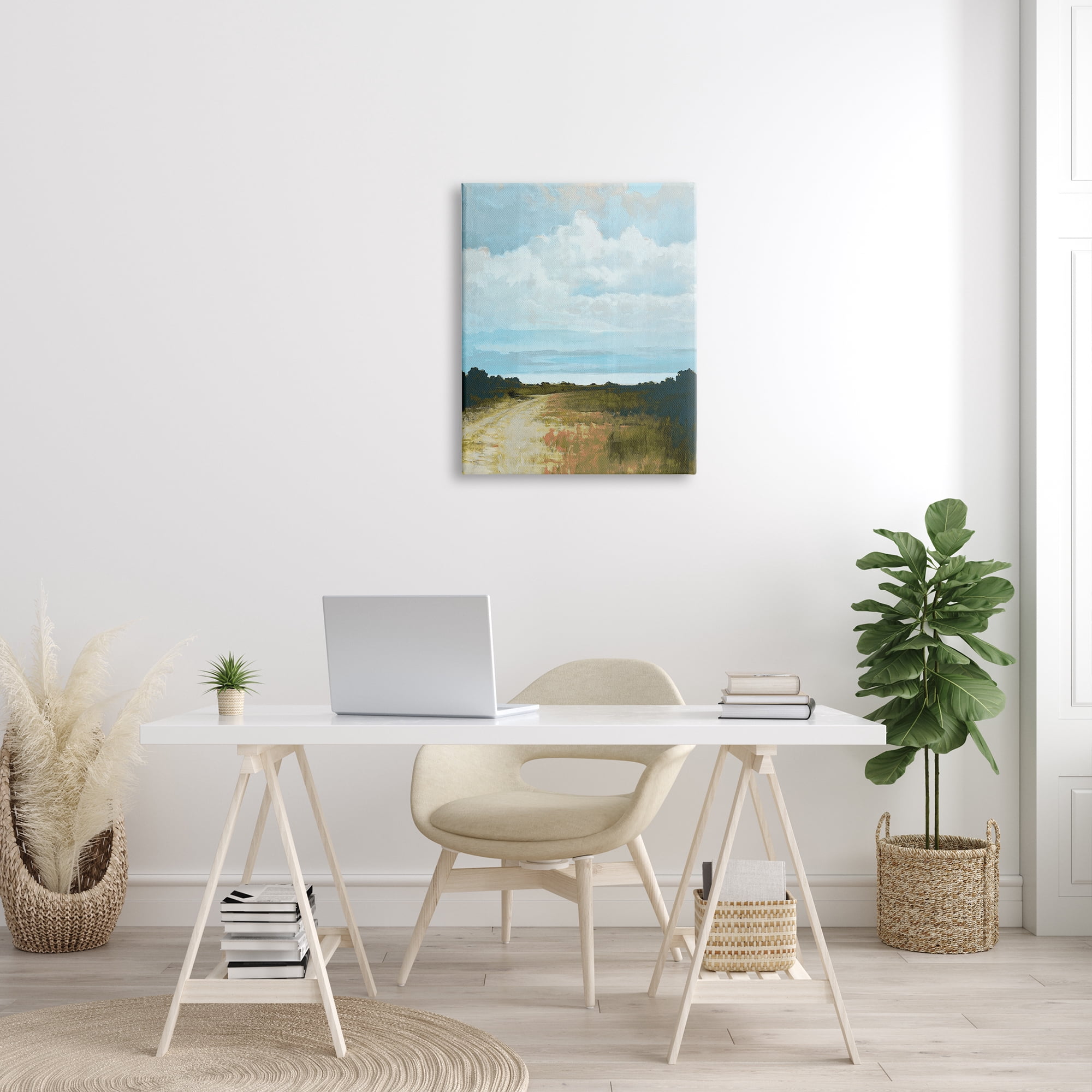 Stupell Industries Atmospheric Blue Clouds Over Rural Country Path Painting Gallery Wrapped Canvas Print Wall Art, Design by Cloverfield & Co.