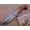 Brown, variant on 7.5" folding knife, Hand forged twist pattern Damascus steel Natural Bull horn scale with Damascus Bolster Pocket knife, Equipped with Brass liner lock & thumb knob, Cow Hide Leather sheath