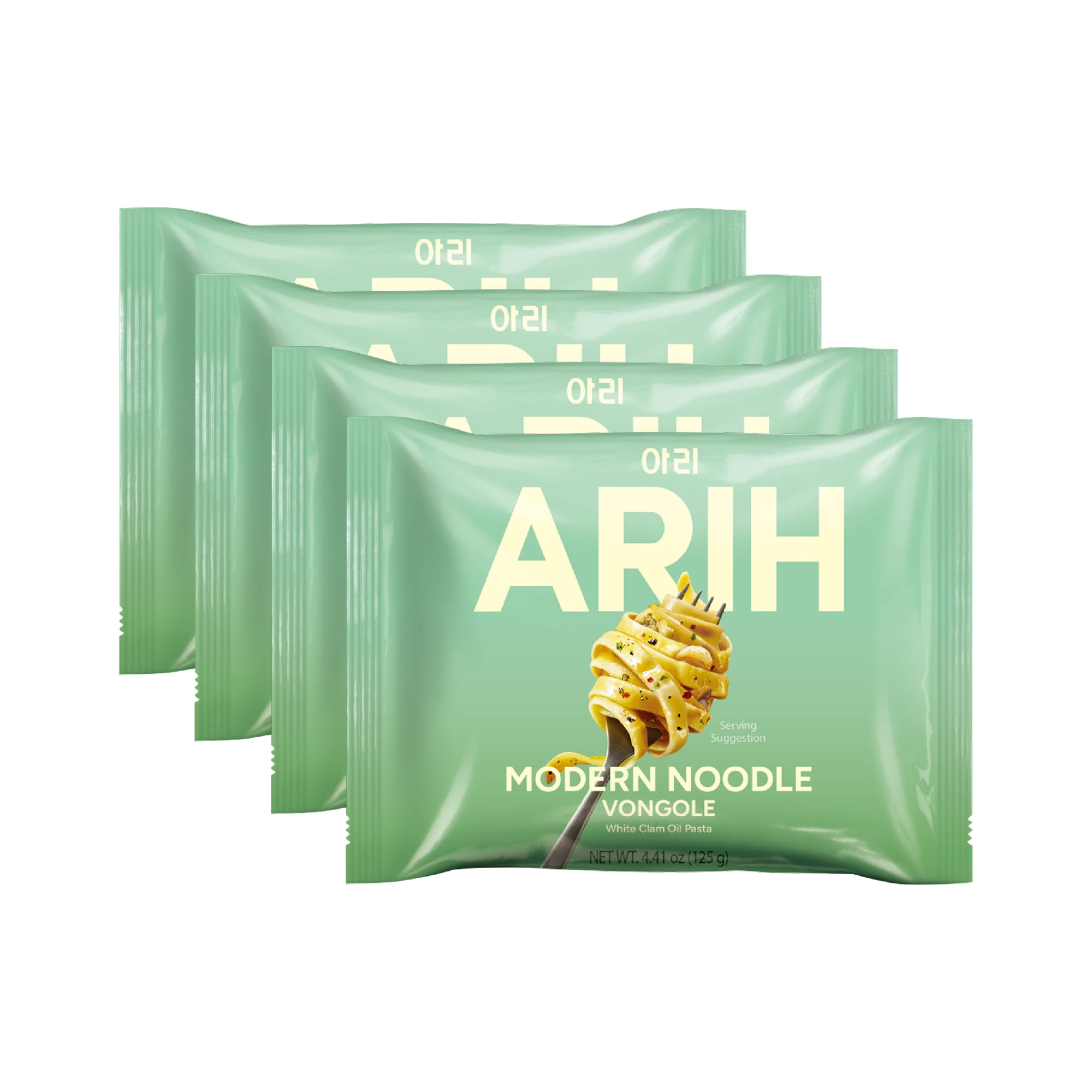 ARIH Modern Noodles, Western-Korean Fusion Soup-Less Noodles, Vongole, 4 Pack