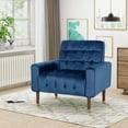 thumbnail image 2 of Nelson Velvet and Tanoak Armchair, 2 of 6