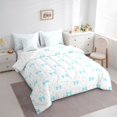 thumbnail image 3 of Feelyou Kawaii Blue Ribbon Bedding Comforter Set 7pcs, Bowknot Polkadots Full Bedding Set, 3 of 8