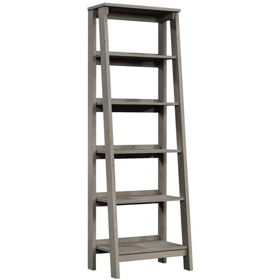 Pemberly Row 5-Shelf Modern Engineered Wood Bookcase in Mystic Oak