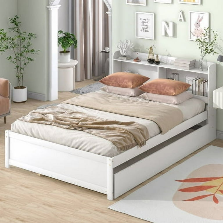 Full size bed with twin trundle deals