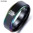 thumbnail image 2 of AsJerlya-anillo Emble Nacional de Ucrania para hombres, Cosplay de Anime, anillos de nube, acero inoxidable, ataque a los Titanes, alas de la libertad, bandera, 2 of 4