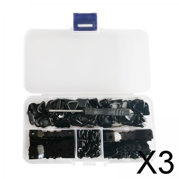 2x251x Kit de perchas para cuadros, surtido de perchas para colgar en la pared, gancho para colgar fotos, pintura 3 piezas