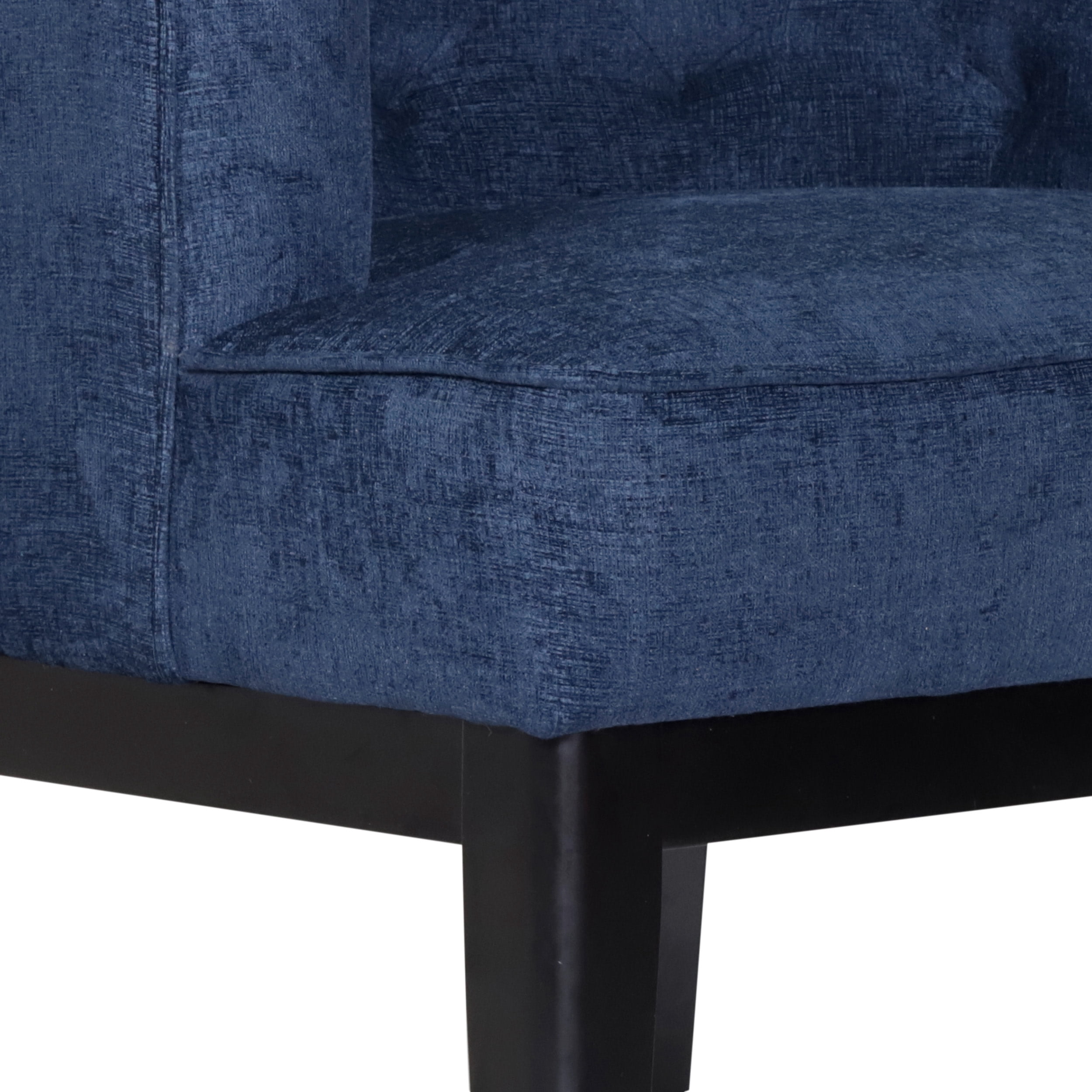Noble House Suncook Fabric Tufted Accent Chairs, Set of 2, Navy Blue and Dark Brown
