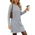 thumbnail image 1 of UVN Vestidos para Mujer Otoño Invierno Manga Larga Cuello Redondo Casual Jersey Sudadera Vestido con Abertura Lateral, 1 of 8