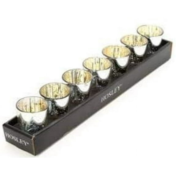 Hosley Set of 7 Gold Mercury Glass Tea Light Candle Holder 2.65 Inch High