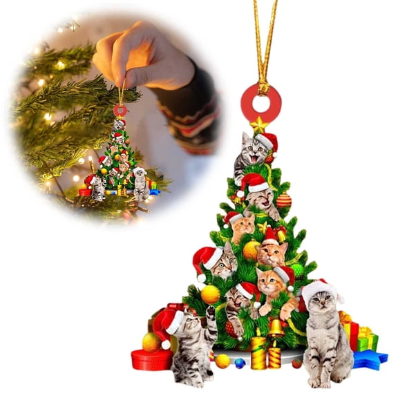 QLFSCXG Holiday Sale! Christmas Pet ornament Dog/Cat Christmas Tree ornament Memorial ornament Best Gift for Dog Lover On The Book Acrylic ornament Dog/Cat