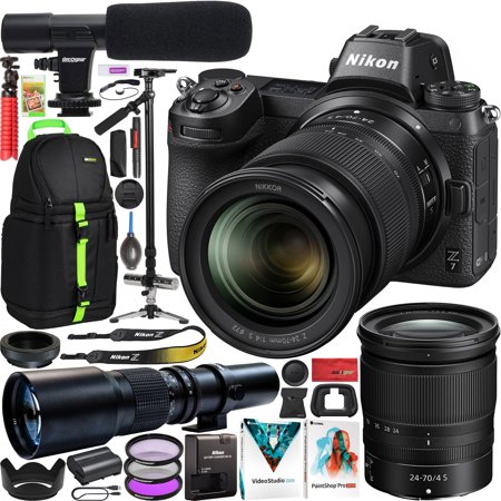 Nikon Z7 Full Frame Mirrorless Camera Body Filmmaker's Bundle with 24-70mm F4 Lens