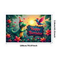 thumbnail image 3 of Cartoon Dinosaur Birthday Banner Colorful Animal Party Backdrop for Kids Celebration Indoor Decoration Birthday Party, 3 of 8