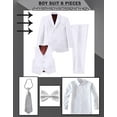 thumbnail image 3 of Lycody 6pcs Boys Suit Set Slim Fit Kids Formal Suits  for Teen and Kids Toddler Tuxedo Wedding Ring Bearer Outfit Prom Party Classic Suits, 3 of 7