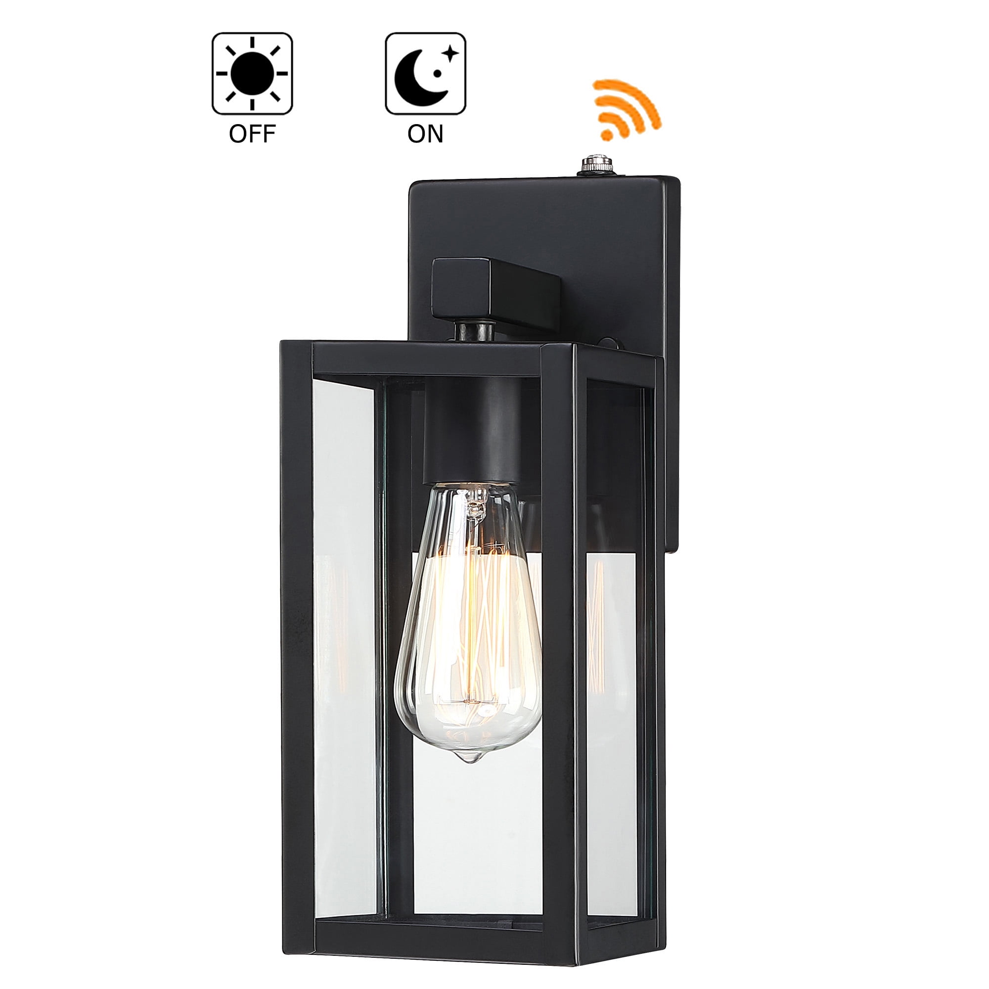 13 inch Matte Black Outdoor Wall Light Dusk to Dawn Sensor Outdoor