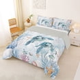 thumbnail image 2 of Erosebridal Sea Animal Turtle Queen Comforter Set,Ocean Coral Starfish Bedding Comforter Set For Boys Girls, Reversible 3pcs, 2 of 7