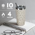 thumbnail image 5 of 10 OZ Tumbler Stainless Steel Travel Coffee Mugs | Spill Proof Vacuum Insulated Coffee Tumbler Cup with Straw Lid | Cream Leopard, 5 of 6