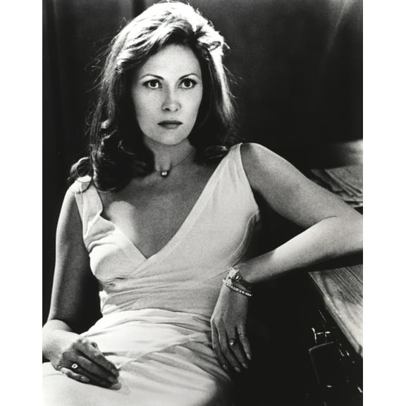 Faye Dunaway Seated in White Dress Photo Print (24 x 30)