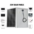 thumbnail image 4 of Panel solar ECO-WORTHY de 25 W, 12 V, monocristalino, impermeable, para cargar batería de 12 V de RV, barco, remolque, ATV, coche o alimentar luz de 12 V, carga de batería de 12 V y otras aplicaciones, 4 of 5