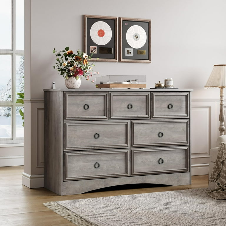 Gray 7 drawer sale dresser