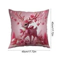 thumbnail image 3 of Horivan 1 Packs Pink Christmas Pillow Cover Santa Claus Printed Plush Cushion Case for Sofa Bed Decor Holiday Home Decoration Gift for Women, 3 of 6