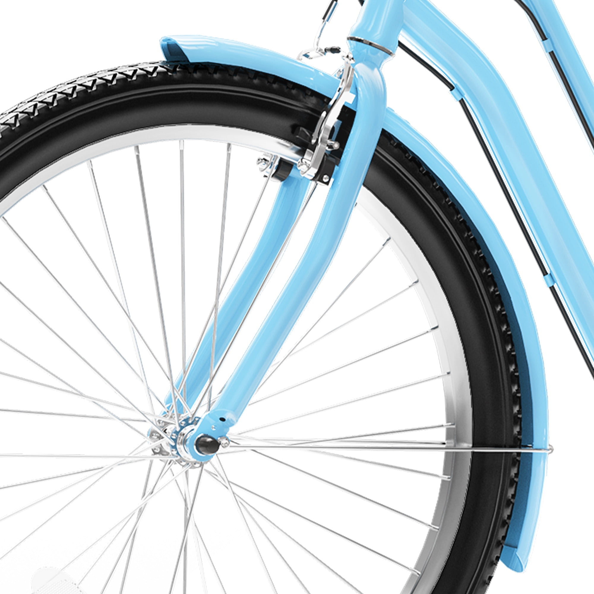 Uforic 26'' Beach Cruiser Bike with 7-Speed, Wide Tires, Adjustable Seat, Fenders, for Adult, Blue