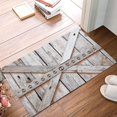 thumbnail image 2 of PartyShow Rectangle Indoor Mat Throw Carpet 18 x 30 Inches, Natural Wooden Stripes Door Non Slip Soft Backing Absorbent Rugs for Entryway/Floors/Living Room, Metal Rivets Decor Farm Barn Garage, 2 of 6