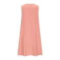 thumbnail image 5 of Dezsed Women's Summer Casual Sleeveless Cotton Linen Dresses Loose Tunic Tank Beach Mini Dress Sundress with Pocket Pink L, 5 of 6