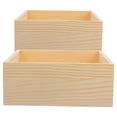 thumbnail image 1 of 2 cajas de madera sin terminar, rústicas, pequeñas, cuadradas, organizadoras para centros de mesa, decoración del hogar, macetas para suculentas, 20x20x8 cm, 1 of 8