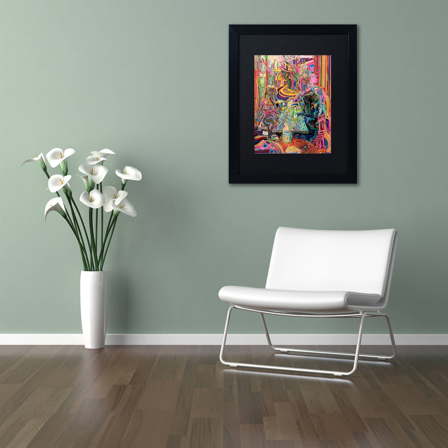 Trademark Fine Art "5 O'clock Somewhere" Canvas Art by Josh Byer, Black Matte, Black Frame