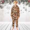 thumbnail image 5 of HNMKIU Kids Christmas Bodysuit Cozy Print Girls Jumpsuit Hooded Romper Playwear Winter Holiday Outfit Soft Thermal Loungewear For Toddler And Kid Christmas Outfit Coffee - 3-4 Years, 5 of 7