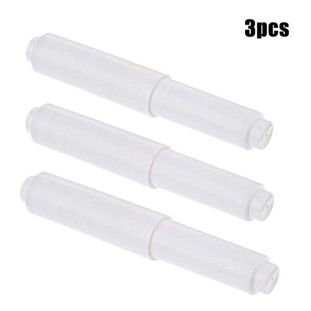 Goodhd 3Pcs Blanc de Remplacement Papier Toilette Rouleau Porte-Rouleau Insert-Ressort