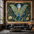thumbnail image 6 of Fantasy Moth with Full Moon in a Starry Night Valley, Mystical Celestial for Nature Lovers, Botanical Wall Art, Housewarming Gift, Tapestry Wall Hanging for Bedroom and Living Room, 6 of 7