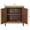 thumbnail image 5 of eHemco 2-Door Storage Cabinet with Geometric Ripple Carved Doors, Modern Retro Style, Natural Finish, 30 x 14 x 31 Inches, 5 of 9