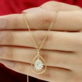 thumbnail image 5 of Rosec Jewels Simple Moissanite Teardrop Pendant for Women (1 CT, D-VS1 Quality), 14K Yellow Gold, 5 of 8