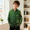thumbnail image 5 of Lenpel Children's St. Patrick's Day Dress Shirts Girls Boys Long Sleeve Button down Collared Blouses Printed Casual Shirts(Gold,15-16 Years), 5 of 7
