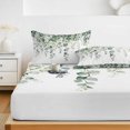 thumbnail image 6 of Twin Sze Fitted Sheet Set - Eucalyptus Leaves 2 Piece Bedding Sets 16" Deep Pocket Fitted Sheet with 1 Pillowcase, Spring Farmhouse Retro Botanical Brushed Microfiber Hotel Luxury Bed Sheets, 6 of 9