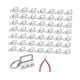 thumbnail image 1 of Juego de 50 cierres para llaves, clips para extremos, correas para llaves, pulseras, instalación con alicates, cierres resistentes para llaveros., 1 of 9