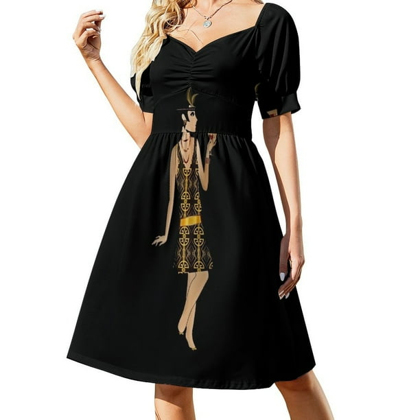 Vestido estilo flapper del Gran Gatsby de los años 20, vestido de manga corta, traje de verano para mujer, vestido de verano vintage.