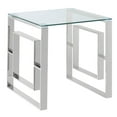thumbnail image 1 of Contemporary Stainless Steel & Glass Accent Table in Silver, 1 of 6