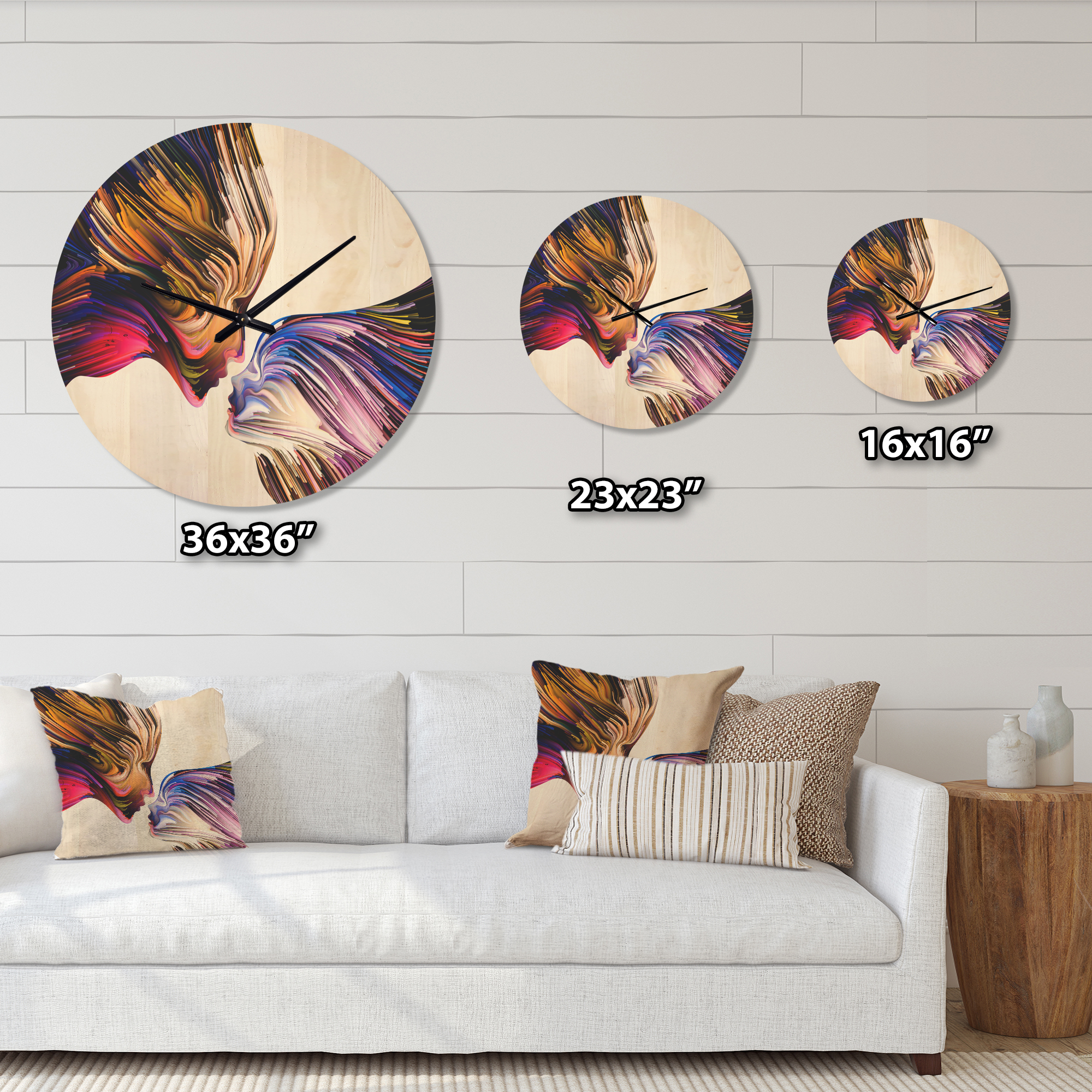 Designart 'Metaphorical Mind on White' Modern Wood Wall Clock