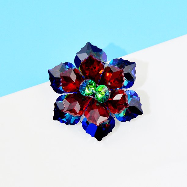 Zhuge Broches de flores de cristal, broche de loto de cristal, para bodas, fiestas, vestidos y bufandas, regalo para ella, D14